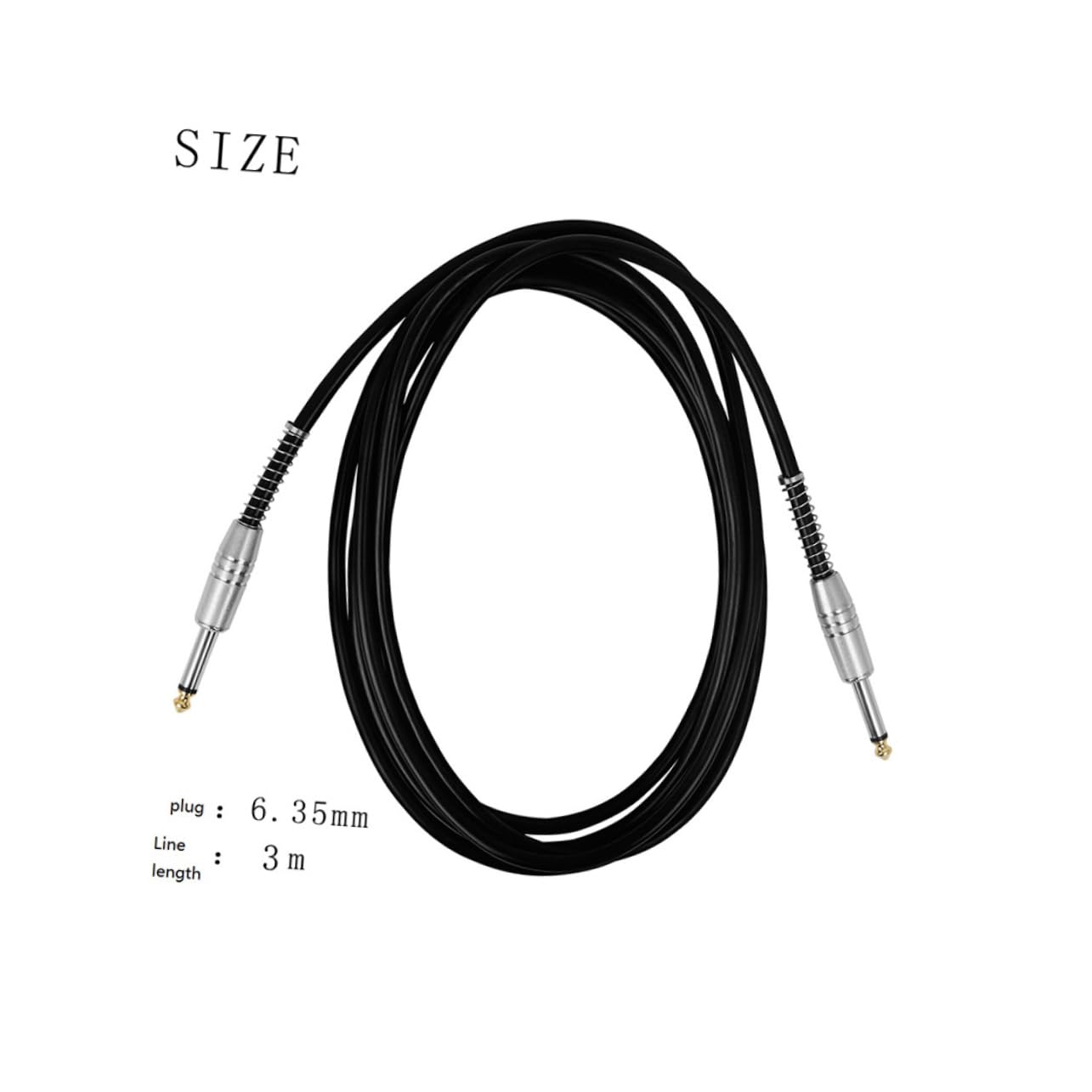 Garneck Musical Instruments Parts 10m Guitar Cable Standard 6.35mm Connector Durable and Wear-Resistant