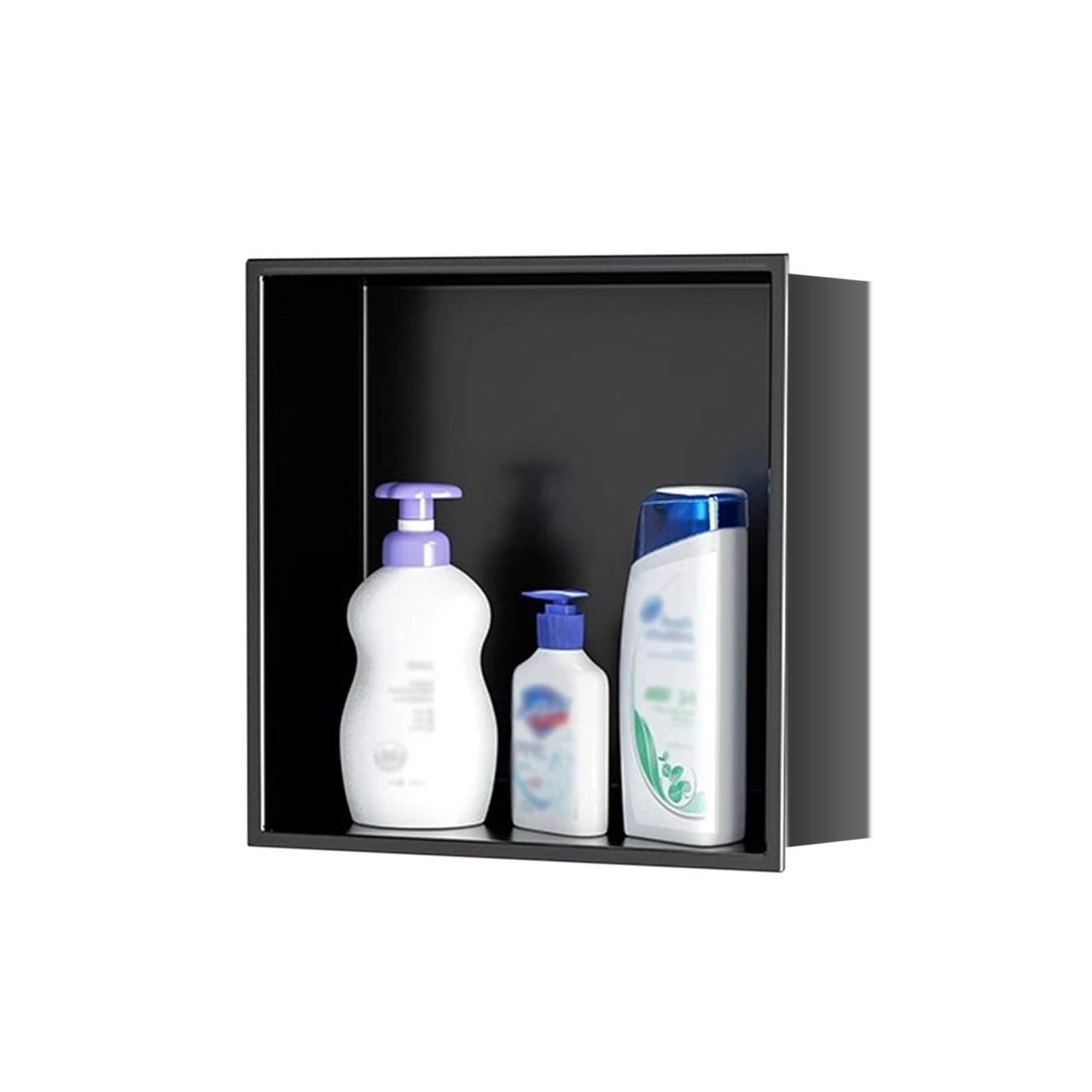 Étagère de douche en acier inoxydable mat noir luxe pour cabine moderne 32 cm