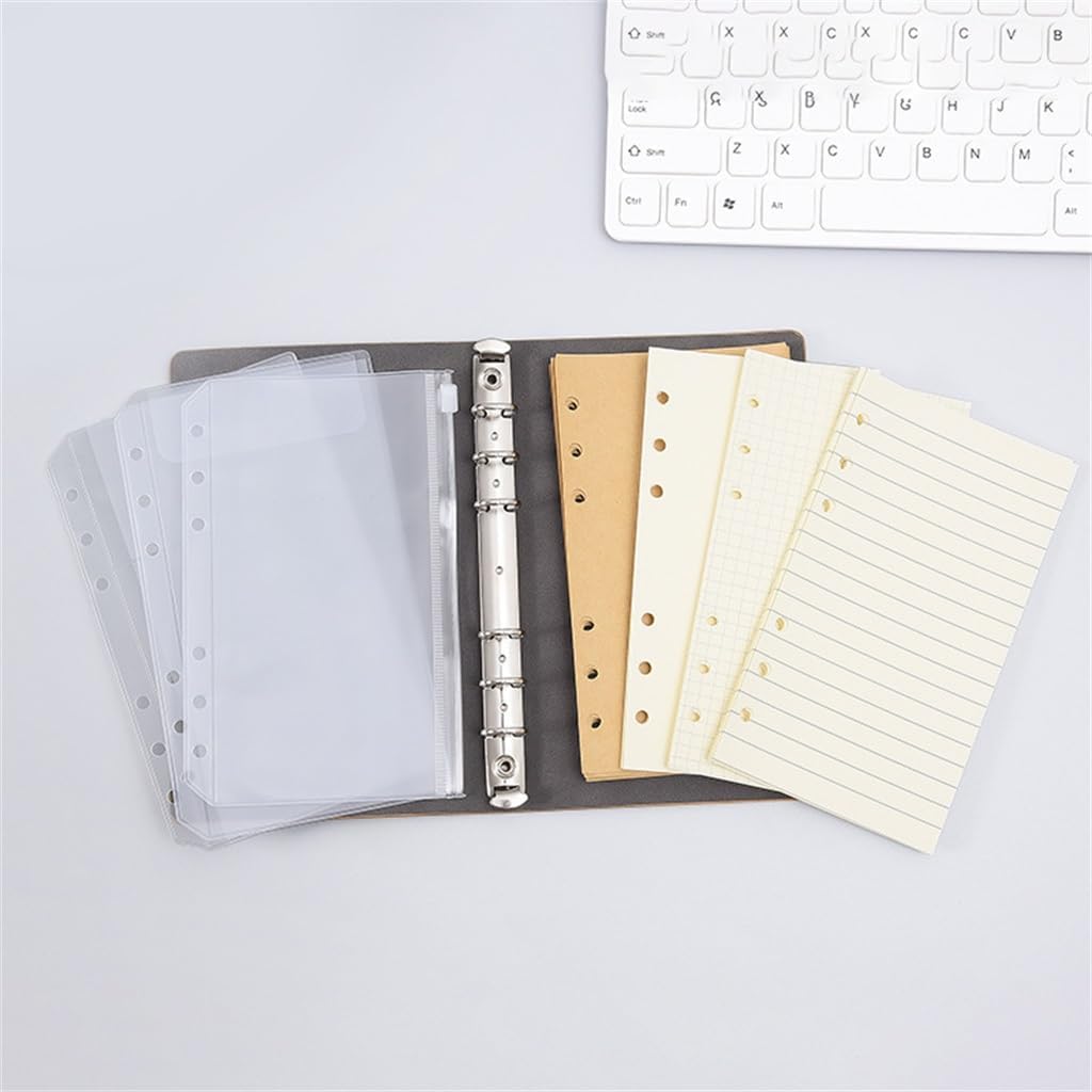 Quaderno A6 a Fogli mobili, Mano nella Mano con contabilità, quaderno in Pelle, Piccolo quaderno, 4 Set