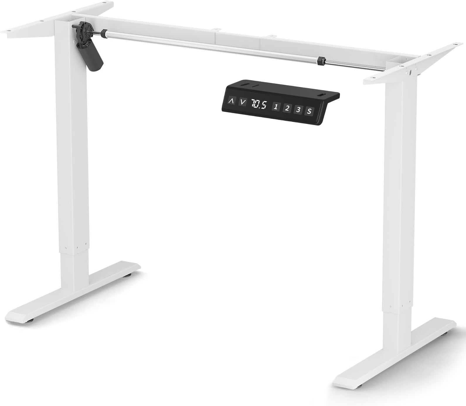 ESpefy Standing Desk Frame- Stand Up Desk Adjustable Frame for 43''-70'' Tabletop, Sit Stand Desk Legs, Ergonomic Electric Standing Desk Base Desk Base with Smart Controller System (Frame Only) White