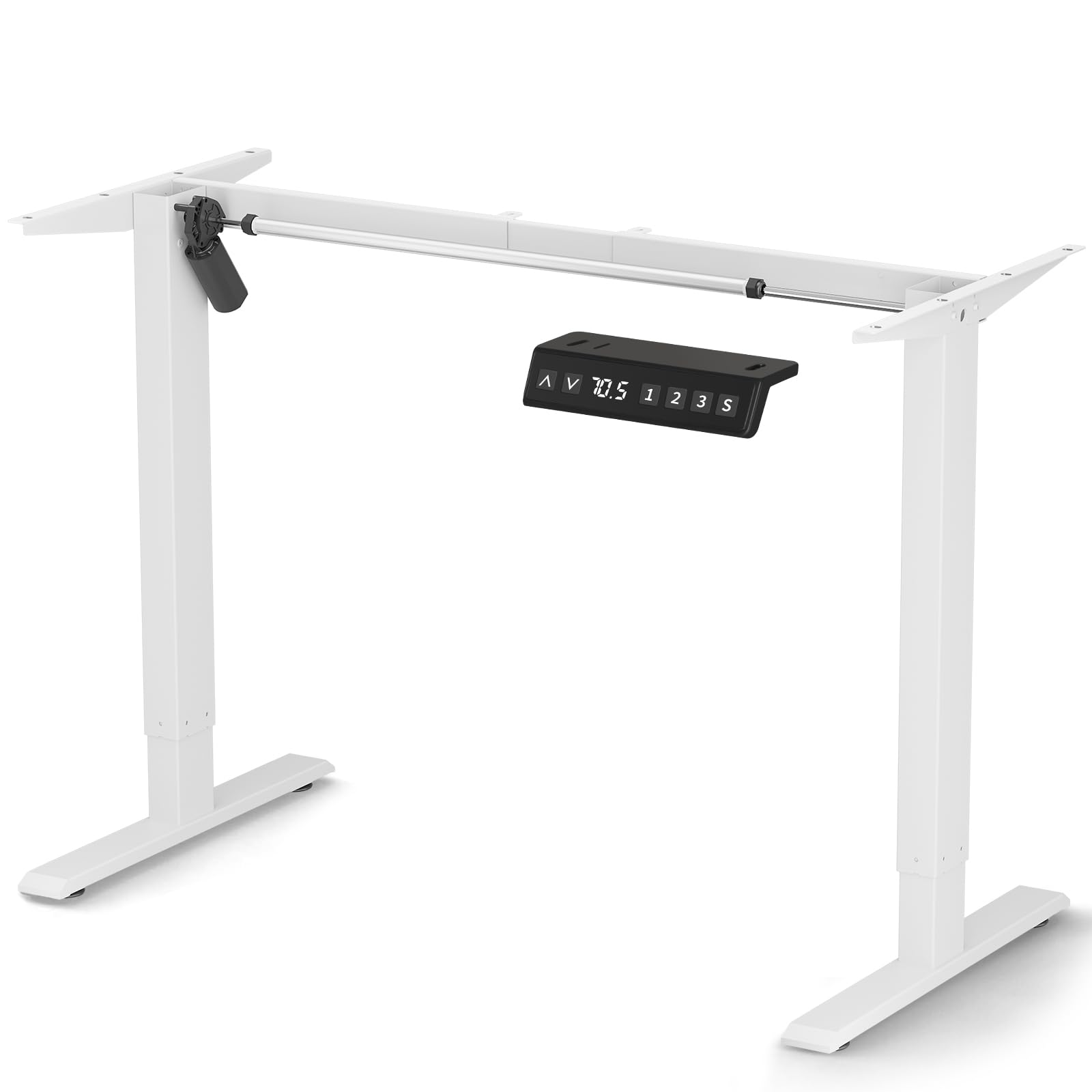 ESpefy Standing Desk Frame- Stand Up Desk Adjustable Frame for 43''-70'' Tabletop, Sit Stand Desk Legs, Ergonomic Electric Standing Desk Base Desk Base with Smart Controller System (Frame Only) White