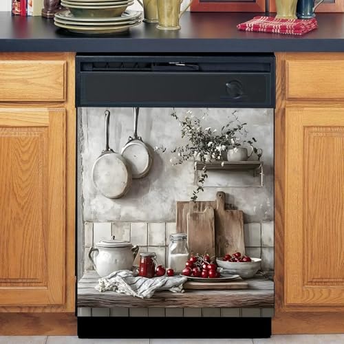 Image of BVBOX Dishwasher Magnet Cover 23 inchx26 inch, Reusable Magnetic Refrigerator Covers, Dishwasher Magnets Decorative Cover Fridge Door Skin Panel Stickers for Home Kitchen Appliance,Kitchen Utensils