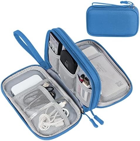 FYY Electronics Accessories Organiser Bag, Travel Cable Organizer Bag Pouch Portable Waterproof Double Layers All-in-One Carry Travel Bag for Cable, Cord, Charger, Phone, Earphone S-Grey
