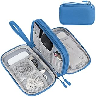 FYY Electronics Accessories Organiser Bag, Travel Cable Organizer Bag Pouch Portable Waterproof Double Layers All-in-One Carry Travel Bag for Cable, Cord, Charger, Phone, Earphone S-Grey