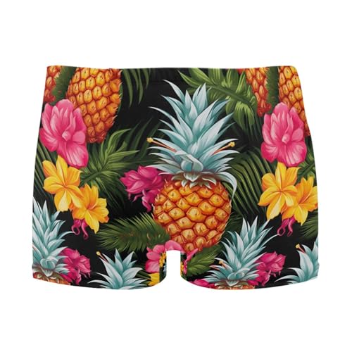 Pineapple Flower Mens Swim Trunk Swimwear Bathing Suit Swim Brief Square Leg Board Short S B0401096