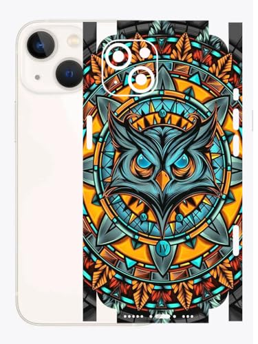 Image of AtOdds - Full Body Back Screen Guard Protector Film - Lamination Wrap Skin Sticker for iPhone 13 mini | Scratchproof Matte Finish (Design - Night Owl)
