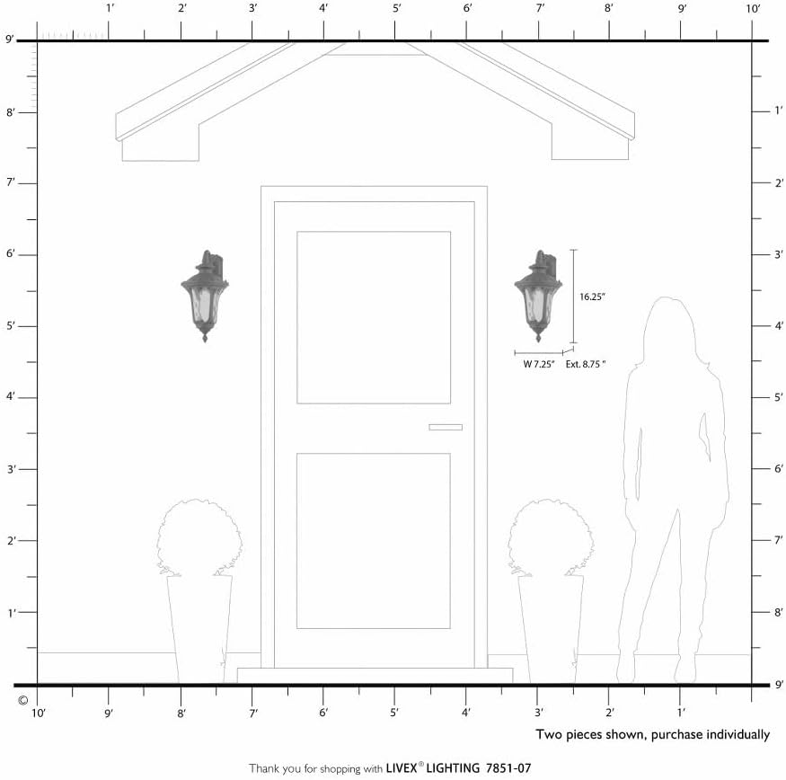 Livex Lighting 7851-07 Oxford 1 Light Outdoor Wall Lantern, Bronze