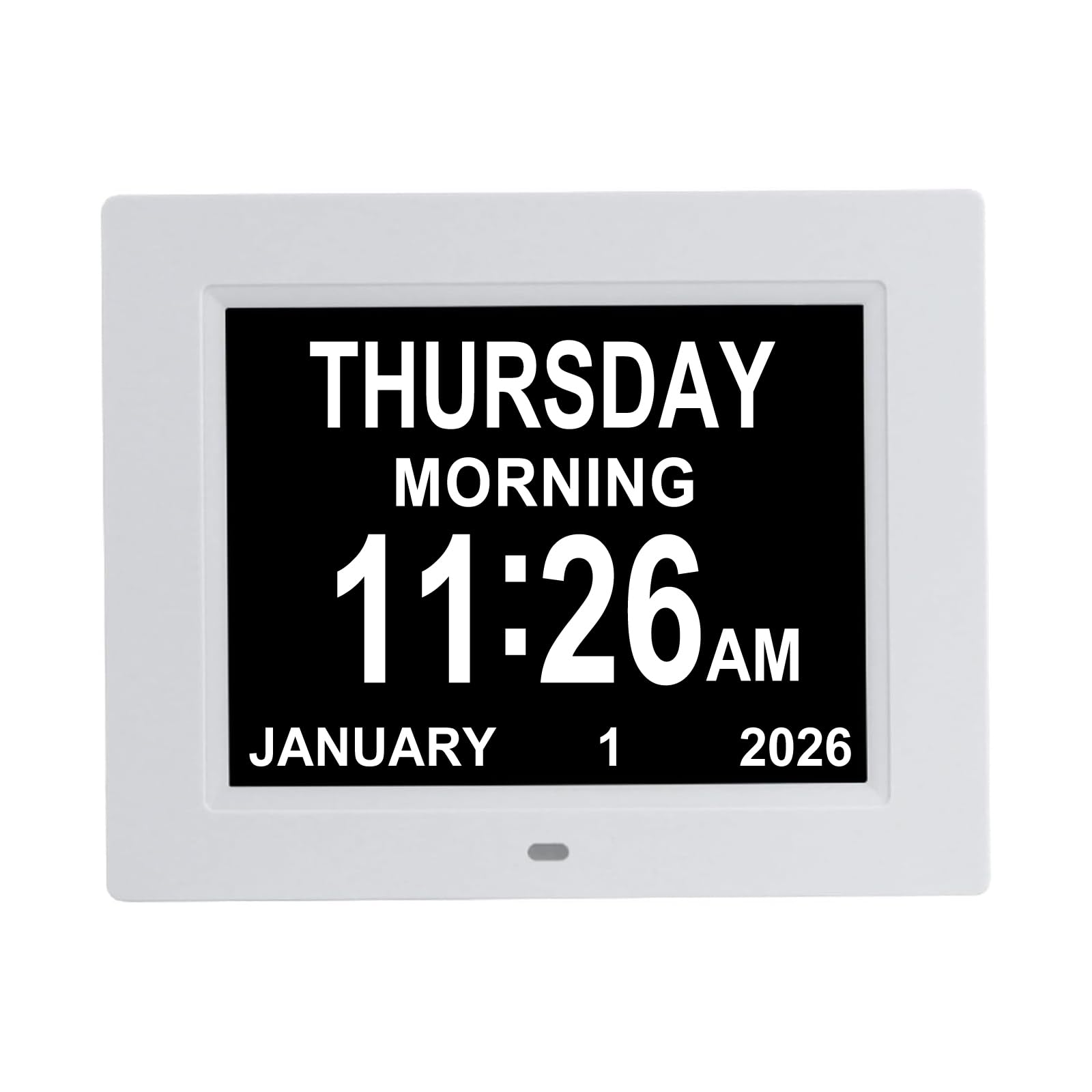 8 Alarms Digital Clock, Extra Large Display Wall Digital Day Calendar Clock with Non-Abbreviated Day & Month Alarm Clocks for Seniors Impaired Vision Dementia Elderly Alzheimer