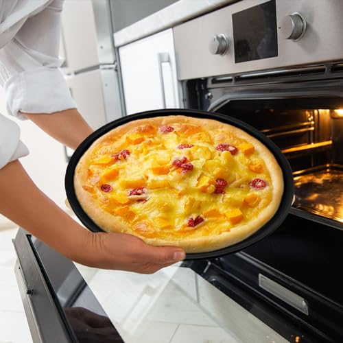 HALNYHYFD Nonstick Pizza Pan - Round 12 Inch Tray with Holes for Oven, Bakes Fresh & Frozen Pizza
