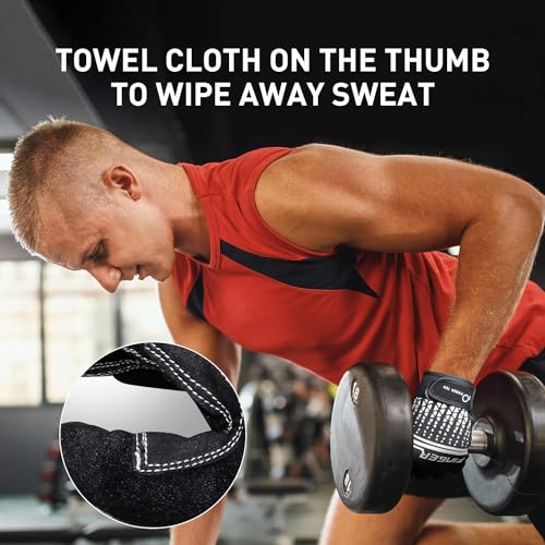 Workout Gloves Full Finger Men Women Touchscreen Gel Padded Anti-Slip for Cycling Fitness Gym Weight Lifting Fishing Driving, Exercise Training Gloves Strength Full Palm Protection - Image 6