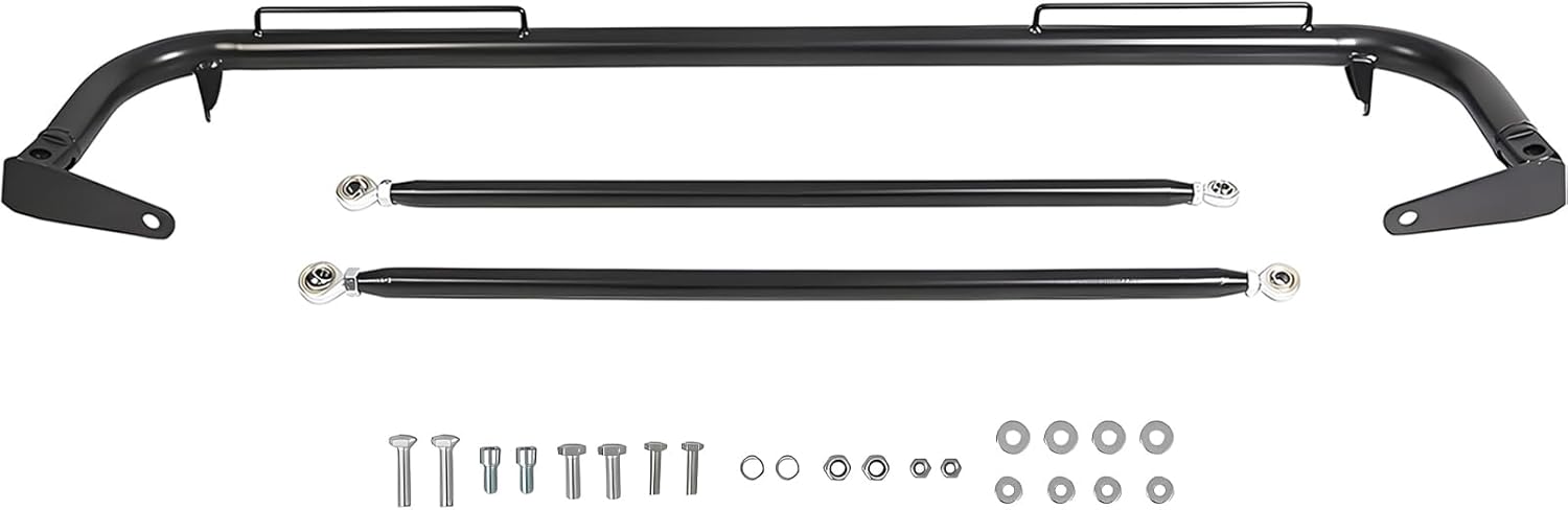 49" Universal Stainless Steel Racing Safety Seat Belt Chassis Roll Harness Bar Rod Compatible with Ford Honda Mitsubishi and more, Works with All 4-Point, 5-Point and 6-Point Seat Belts Black