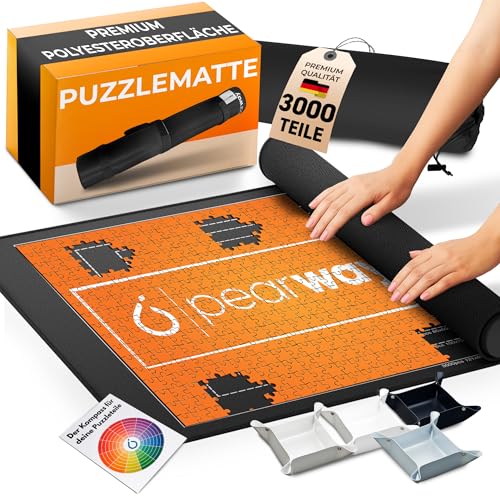 PEARWAY Puzzlematte 3000 Teile zum Aufrollen - inkl. Sortierschalen & sanft gleitender Oberfläche statt rauem Filz - Puzzle Matte… – Ansicht 1