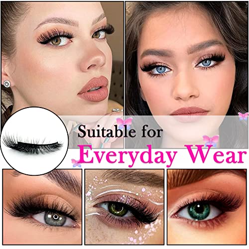 6. Bild von 3D Falsche Wimpern Katzenauge, Cat-Eye Natürliche Künstliche Wimpern Extensions Set, Fox Eye Künstliche Wimpern Natürlich Look, 5 Paare Wiederverwendbar Handgemachte Leichte Faux Mink Wimpern(1-4)