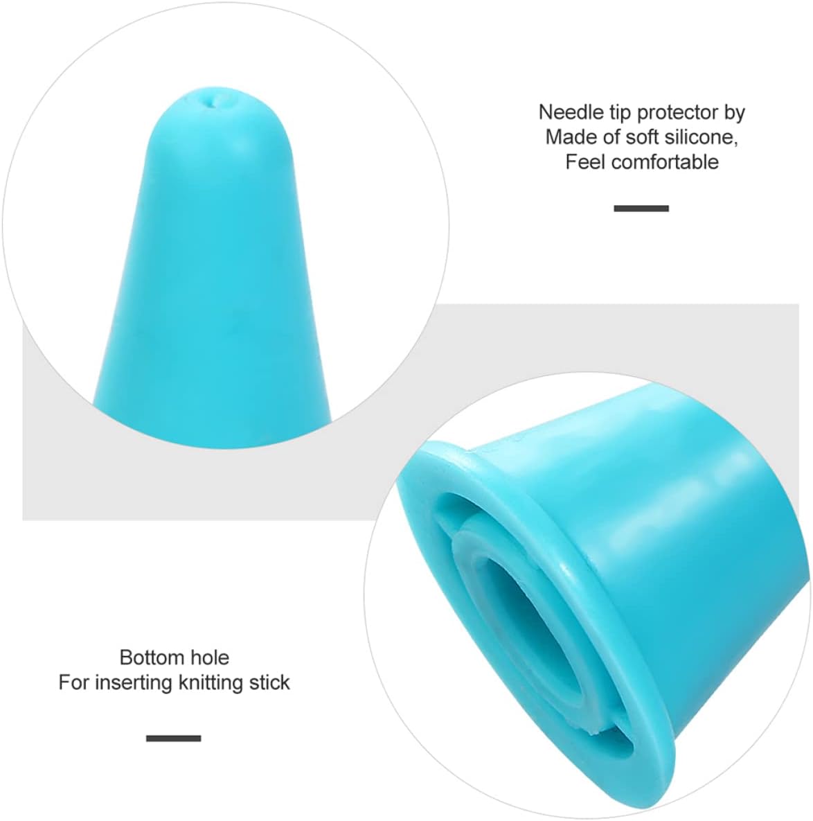 STOBOK 24pcs Silicone Knitting Stoppers Needle Guards for Crochet Sewing and Projects Comfortable and Lightweight Protectors