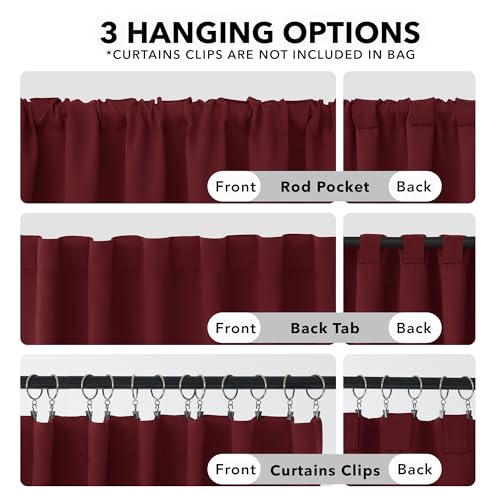 image for Deconovo Short Blackout Curtains for Small Windows Thermal Insulated R