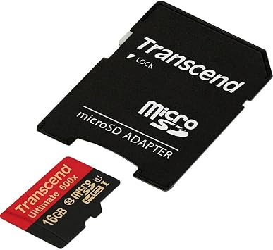 Transcend 16 GB MicroSDHC Class 10 UHS-I Memory Card with Adapter 90 Mb/s TS16GUSDHC10U1