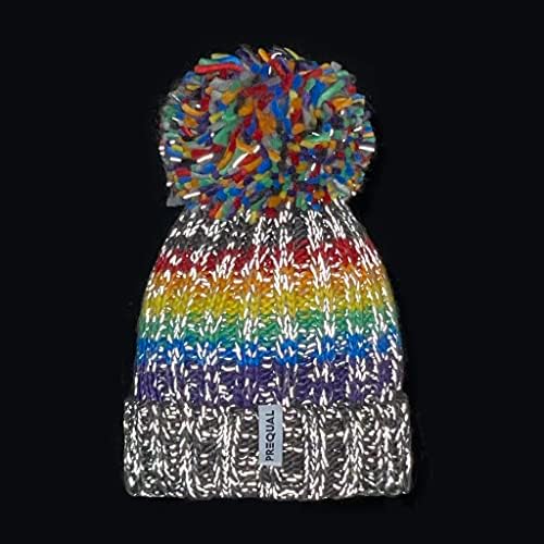 Gay Pride Rainbow Luxury Super Sherpa Fleece Lined Reflective Bobble Hat - Dark Graphite