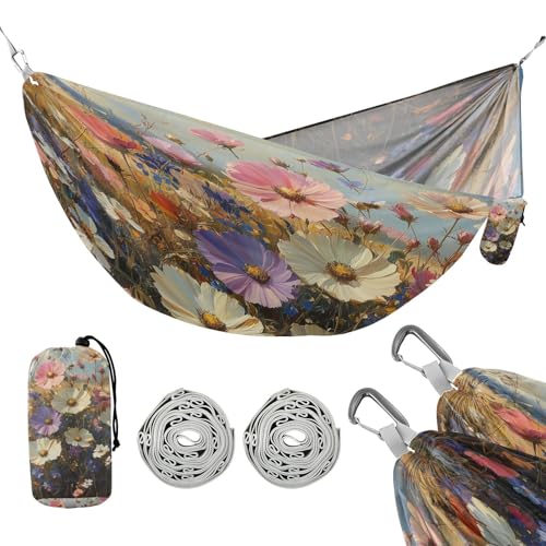 ATTX Floral Landscapes Camping Hammock - Lightweight & Portable Hammocks, Heavy Duty 330lbs Capacity for Indoor, Hiking, Backpacking, Travel, Backyard, Beach#21