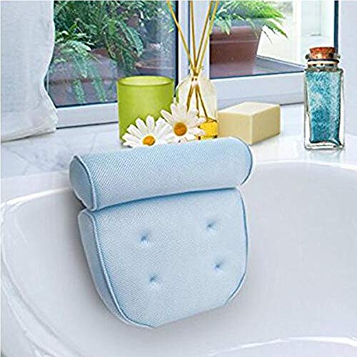 G-Tree Bath Tub Pillow - Home Spa and Rest Bathroom Pillow, Relaxation Bath Tub Cushion with Strong Suction Cups, Spa Pillow - Blue