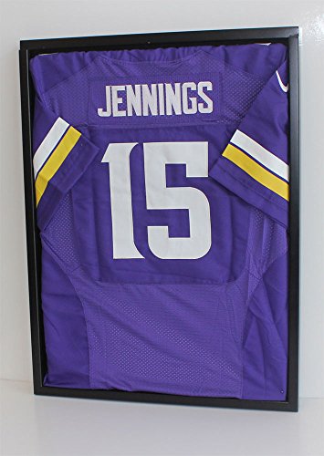 DisplayGifts UV Protection Football Baseball Hockey Jersey Uniform Display Case Shadow Box, Ultra Clear, JC24C