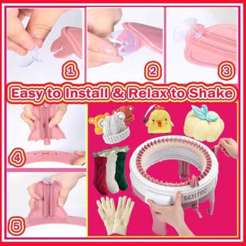 PKYOHYI Sentro Knitting Machine, Sentro 40 Needles Knitting Machine Automatic Circular Weaving Spinning Knitting Loom Machine Kit for Adults and Beginners for Scarf, Hats, Sweater, Kintting Toys - 2