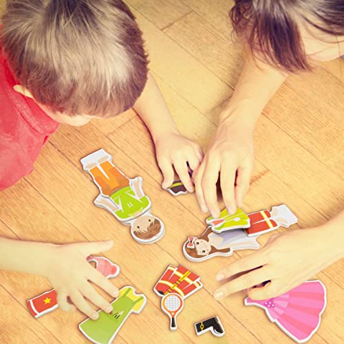 Imagination Generation Zoey & Joey Magnetic Dress-Up Playset – Mix-And-Match 65 Pieces Including Clothes, Hats, & Accessories - Wooden Wonders Toy #TOP2