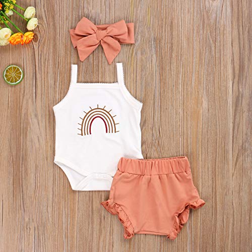 Thorn Tree Newborn Baby Girls Clothes Cotton Suit Cute Baby Kid Infant Romper Play Wear Summer Rainbow Outfits2