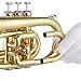 Ashthorpe Bb Brass Pocket Trumpet with Gold Lacquer Finish - Includes Case, Mouthpiece, Gloves, Cleaning Cloth, Valve Oil
