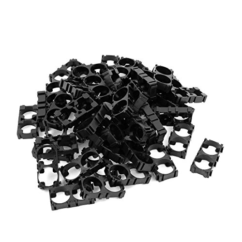 Copapa 50pcs Black 18mm /0.7″ Hole 18650 Lithium Battery Double Holder Bracket for DIY Battery Pack