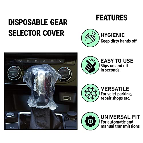 Disposable Steering Wheel Covers - 200 Piece Set Of Clear Plastic Car Steering Wheel Cover And Gear Selector Covers, Universal Fit, Convenient And Hygienic #TOP3