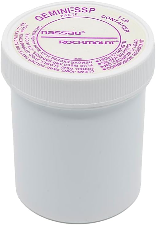 Rockmount Gemini SSP Silver Solder Paste: 1# Can, Low-Temp Acid Flux Solder, 1LB