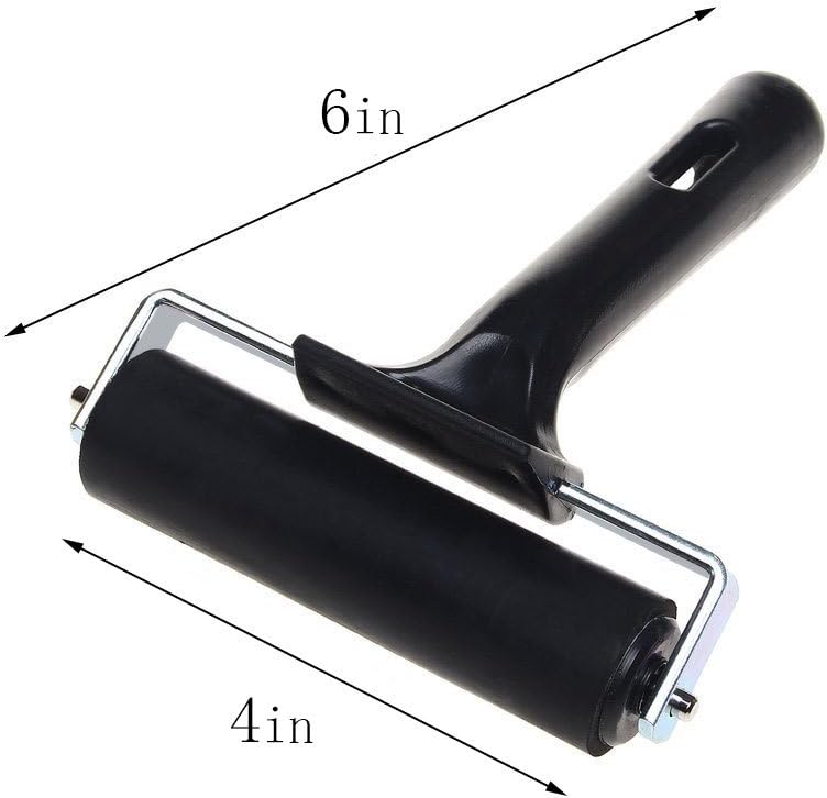 Rubber Brayer Roller for Printmaking/Ink/Print/Gluing Application (4 inches)