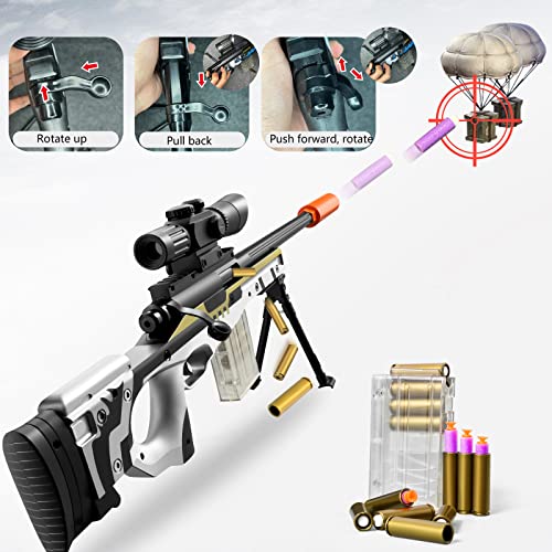 Toys Foam Blasters & Guns With Soft Bullet Shell Ejecting，Splat Gun Dart Pistol,Outdoor Shooting Game,Cool Stuff For Boy Kids Age 6 8-10 Years Old Awm Sniper Rifle #TOP4