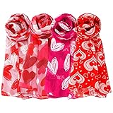 Funtery 4 Pcs Valentine's Day Scarf for Women...