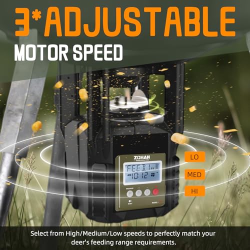 ZOHAN FT01 Deer Feeder Timer - Universal 6V/12V 24h Automatic Deer Feeder Kit, Quick Program Function, DIY 8 Feeding Schedules, Control Motor Speed & Feeding Time, for Hunting, Wildlife, Farm - Thumbnail 4