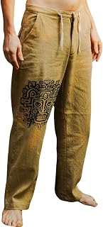 CRYSTALHEAL Mayan Print Long Pants – Boho Style Cotton Trousers for Men & Women – Comfortable, Lightweight & Casual Everyd... Price In India