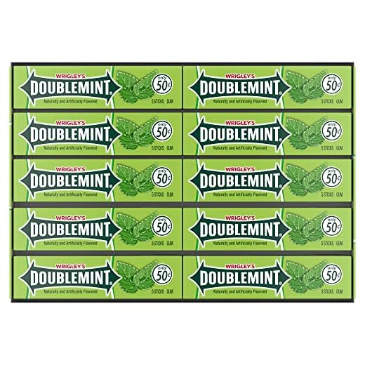 DOUBLEMINT Mint Chewing Gum Bulk Pack 5 Stick, 40 Pack