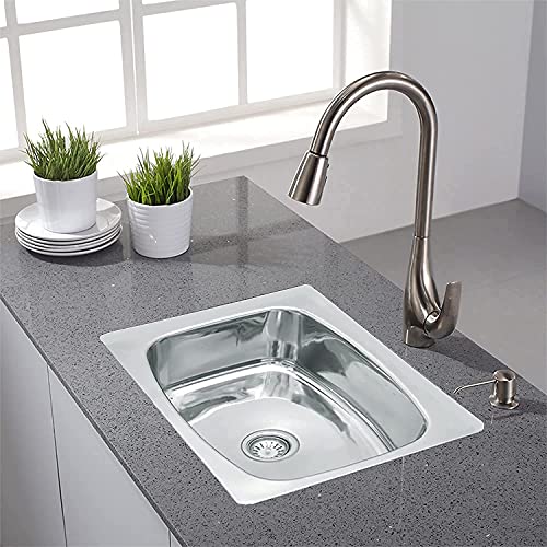 Image of 304 Grade Stainless Steel Single Bowl Handmade Kitchen Sink (18 inch x 16 inch x 9 inch)