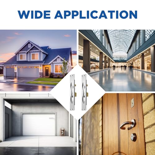 Image of Blulu 2 Pcs Solid Brass Extension Flush Bolt with Rod 12 Inch, 1 inch W x 6-3 /4 inch H Flush Bolt for Fire Swinging Hollow Metal Doors & Double Doors, Sliver