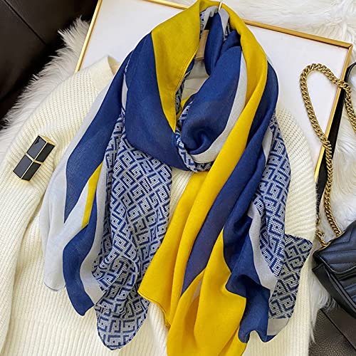 Cotton and Linen Hand Feel Scarfs for Women, Long Shawl, Lightweight and Soft, Suitable for All Season4