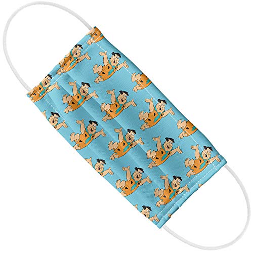 Popfunk The Flintstones Fred Character Pattern 1-Ply Reusable Face Mask Covering with Adjustable Nose Wire, Unisex