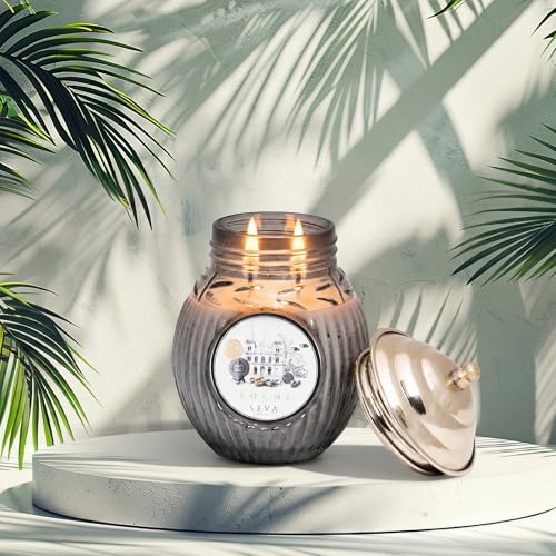 Image of SEVA HOME Ode to India Kochi Spice Fusion Candle | Natural Soy Wax with Cotton Wick | Long-Lasting Aroma | Decorative Home & Gifting Candle | 330g