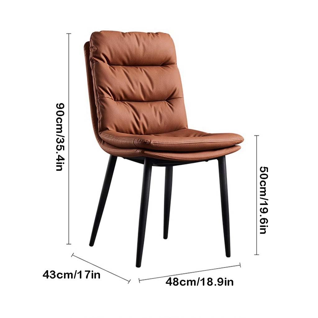 Esszimmerstühle,PU Leder gepolsterter moderner armloser Esszimmer Stuhl mit Metallbeinen Küche Gästestühle für Eitelkeitsempfang Wartezimmer(Color:Beige)