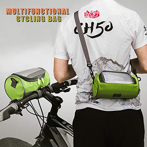 Ajcoflt Bolsa para guidão de bicicleta Bolsa para balde de bicicleta com tela de toque Bolsa de arma