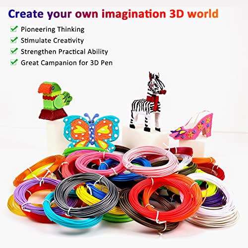 Image of 3D Pen Filament 1.75mm PLA Refills 40 Colors, Each Color 8 Meters(26 Feet), Total Length 320m(1050 Feet), 250 Stencils eBooks, Safe for Kids to Create Stunning 3D Art with 40 Vibrant Colors