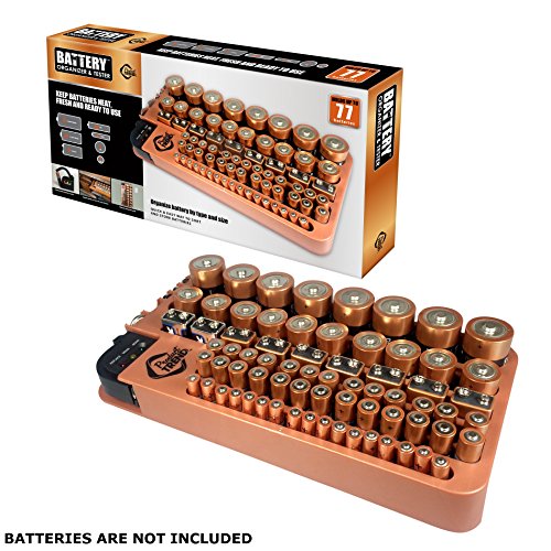 Battery Organizer with Detachable Tester, Battery Storage, Drawer Organization