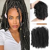 Sol Soal Afro Kinky Bulk Human Hair for Dreadlock Extensions Natural Braiding Hair Can Be Bleached and Dyed 100% Huamn Hair 50Grams Each Bundles Total (10 Inch Natural Black 1 Bundles/Package)