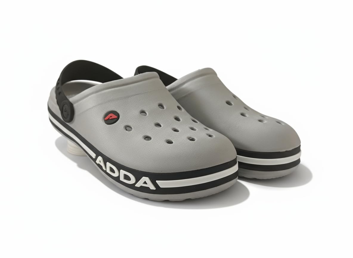 adda Navigator 1 || Durable & Comfortable|| Fashionable || Super Soft || Water Resistant Casual Outdoor Footwear || Flipflops for Men's || Breathable Comfort Slip-On GLOGS [ Grey Black UK 9 ]-picture-12