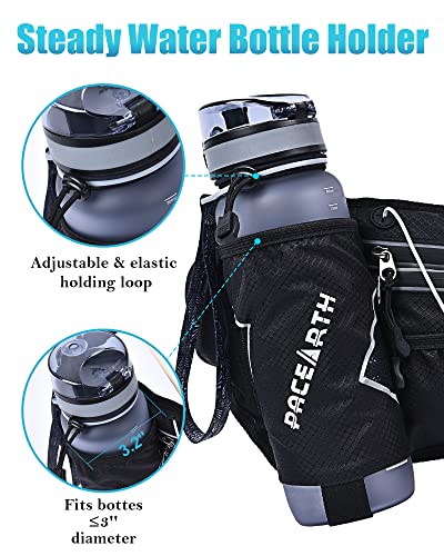 Pacearth Hydration Running Water Bottle Belt, 7-Pocket Running Fanny Pack With Water Bottle Holder For Men Women Reflective Running Belt For Men Women - Fit All Phones(Bottle Not Included) #TOP2
