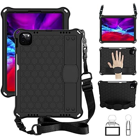 Case for New iPad Pro 11 Inch 2nd/1st Generation 2020/2018,Rugged Full-Body Heavy Duty Shockproof with Hand Strap and Shoulder Strap Design Protective Cover Case for iPad Pro 11" (Black) Cover